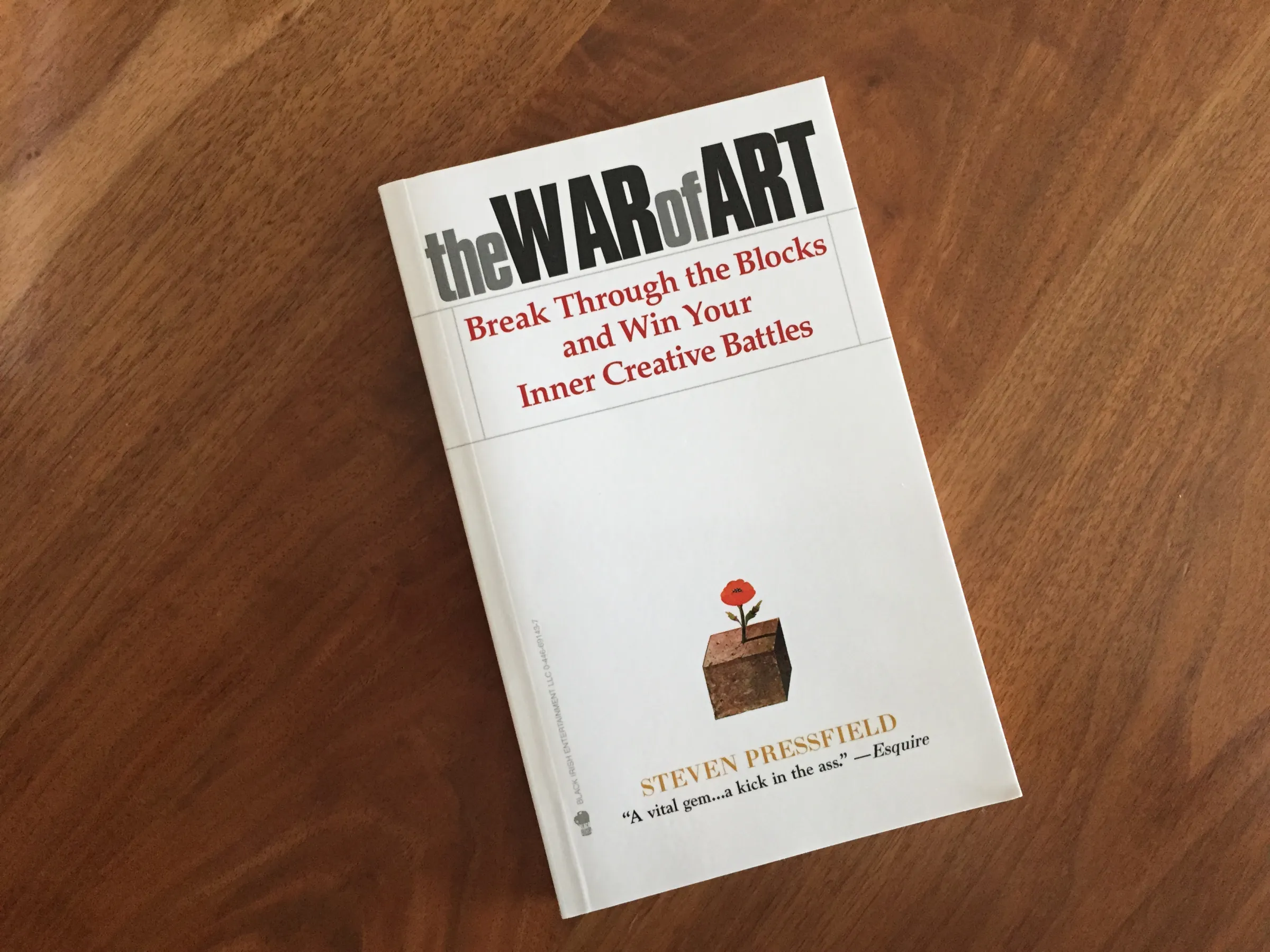 The War of Art book on a wooden table